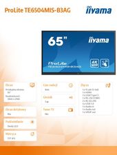IIYAMA Monitor wielkoformatowy 65 cali TE6504MIS-B3AG INFRARED,4K,IPS,24/7,WiFi,7H,OPS SLOT  - TE6504MIS-B3AG - Zdjęcie 2