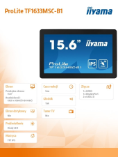 IIYAMA Monitor 15.6 cala ProLite TF1633MSC-B1 IPS,poj.10pkt.450cd,IP54 - TF1633MSC-B1 - Zdjęcie 7