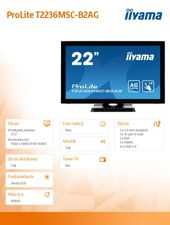 IIYAMA Monitor 21.5 cala T2236MSC-B2AG AMVA/10P/HDMI/DVI/VGA/USB/2x2W/AG - ULIIY022I36B2AG - Zdjęcie 3