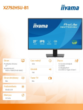 IIYAMA Monitor 27 cali X2792HSU-B1 IPS,FHD,HDMI,DP,120Hz,350cd,4ms,         cienkie ramki, 1500:1, ErP B, USB HUBx2 - X2792HSU-B1 - Zdjęcie 8