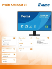 IIYAMA Monitor 27 cali X2792QSU-B1 IPS,QHD,120Hz,HDMI,DP, 350cd,1500:1,      cienkie ramki, 2xUSB 3.2, ErP B  - X2792QSU-B1 - Zdjęcie 11