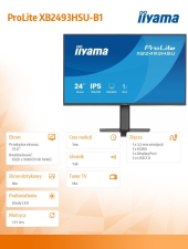 IIYAMA Monitor 23.8 cala XB2493HSU-B1 IPS.HDMI.DP.2x2W.USBx2, 350cd,1500:1,    HAS 150/PIVOT - XB2493HSU-B1 - Zdjęcie 9