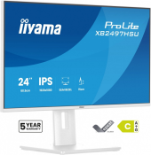IIYAMA Monitor ProLite 23.8 cala XB2497HSU-W1  IPS,FHD,HDMI,DP,120Hz,350CD,2xUSBv3.2, 2xUSB-C, GW 5lat, HAS 150/PIVOT, BIAŁY - XB2497HSU-W1 - Zdjęcie 6