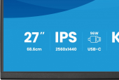 IIYAMA Monitor  27 cali XB2797QSNP-B1 IPS,QHD,USB-c Dock 96W,HDMI, 350cd,1ms, DP, DisplayPort x1 (Daisy Chain MST max. 2560 x1440), USB HUB x4, RJ45 - XB2797QSNP-B1 - Zdjęcie 3