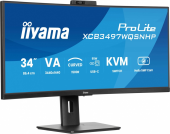 IIYAMA Monitor 34 cale XCB3497WQSNPH-B1,VA,UWQHD,1500R,USB-C Dock 95W, RJ45, KVM,2x5W, kamera 5MP, /5y/ - XCB3497WQSNPH-B1 - Zdjęcie 3