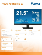 IIYAMA Monitor 22 cale XU2293HSU-B7,IPS,100Hz,FHD,HDMI,DP,300cd  - XU2293HSU-B7 - Zdjęcie 5