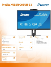 IIYAMA Monitor 27 cali XUB2790QSUH-B2 IPS,QHD,CAM,MIC,HDMI,DP,3xUSB(3.2),  100Hz,ADAPTIVE SYNC,FlickerFree,2x2W,WINDOWS HELLO  - XUB2790QSUH-B2 - Zdjęcie 9