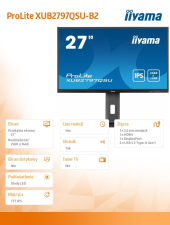 IIYAMA Monitor 27 cali XUB2797QSN-B2 IPS,QHD,USB-c Dock,HDMI  - XUB2797QSN-B2 - Zdjęcie 5