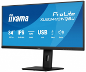 IIYAMA Monitor ProLite 34 cale XUB3493WQSU-B6 IPS,UWQHD,DP,2xHDMI,HAS,21:9,400cd,   120Hz,1000:1,1ms, USB HUBx4, 2x5W, - XUB3493WQSU-B6 - Zdjęcie 8