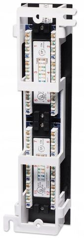 INTELLINET Patch panel naścienny 12 portów UTP kat.5e czarny - 162470 - Zdjęcie 2