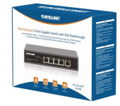 INTELLINET Przełącznik Gigabit 5x PoE Passthrough zasilany PoE lub ACz, 95W  - 561808 - Zdjęcie 2