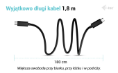 I-TEC Kabel USB-C TB5 1.8m, czarny - C31CHRGCBL180CM - Zdjęcie 2