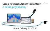 I-TEC Kabel USB-C TB5 1.8m, czarny - C31CHRGCBL180CM - Zdjęcie 3