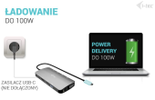 I-TEC Stacja dokująca USB-C Meatl Nano 3x Display DP HDMI Power Delivery 100 W  - C31NANOTRIDOCKPD - Zdjęcie 6