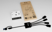 I-TEC HUB USB-C/USB-A Cable 4 port (2x USB-C 2x USB-A)  - CACBLHUB2A2C - Zdjęcie 3