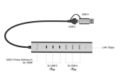 I-TEC Hub USB-C/USB-A Metal Hub 6 port 3xUSBc/3xUSBa  - CAHUBMETAL6LANPD - Zdjęcie 10