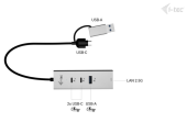 I-TEC Hub metalowy USB-C/USB-A 3 2x USB-C/1x USB-A / 2.5GLAN  - CAMETALG325HUB - Zdjęcie 6
