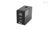 I-TEC Ładowarka 100W Intelligent Multiport USB Charger 2xUSB-C 1xUSB-A LCD 150 cm - CHARGER-INTG100W - Zdjęcie 2