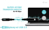 I-TEC Kabel Thunderbolt 4/USB4 Class Pro Cable 240W 2x 4K/120Hz 40Gbps LCD 150 cm - TB4CBL150CMPRO - Zdjęcie 7