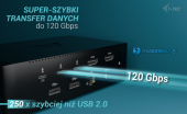 I-TEC Stacja dokującaThunderbolt5 Quattro Display Docking Station 5x USB 2.5 GLan Power Delivery 140W  - TB5QUATTRODOCKPD - Zdjęcie 12