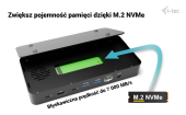 I-TEC Stacja dokująca Thunderbolt 5 Triple Display Docking Station M.2 slot 6xUSB 2.5 GLAN PD 140W - TB5TRIPLEDOCKM2PD - Zdjęcie 2