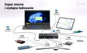 I-TEC Stacja dokująca Thunderbolt 5 Triple Display Docking Station M.2 slot 6xUSB 2.5 GLAN PD 140W - TB5TRIPLEDOCKM2PD - Zdjęcie 4