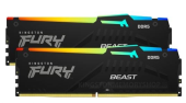 KINGSTON Pamięć DDR5 Fury Beast Black RGB 32GB(2*16GB)/5200 CL36 EXPO - KF552C36BBEAK2-32 - Zdjęcie 1