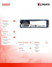 KINGSTON Dysk SSD A2000 250GB M.2 2280 PCI-e NVMe 2000/1100MB/s  - SA2000M8/250G - Zdjęcie 3