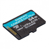 KINGSTON Karta pamięci microSD 64GB Canvas Go! Plus 200MB/s A2 U3 V30 - SDCG4/64GBSP - Zdjęcie 2