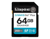 KINGSTON Karta SD 64GB Canvas Go Plus 200/100 MB/s C10 U3 V30 - SDG4/64GB - Zdjęcie 1