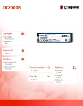 KINGSTON Dysk SSD DC2000B 480GB PCIe 4.0 NVMe M.2 - SEDC2000BM8/480G - Zdjęcie 6