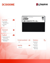 KINGSTON Dysk SSD DC3000ME 15,36TB PCIe 5.0 NVMe U.2  - SEDC3000ME/15T3 - Zdjęcie 2