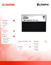KINGSTON Dysk SSD DC3000ME 3,84TB PCIe 5.0 NVMe U.2  - SEDC3000ME/3T8 - Zdjęcie 2