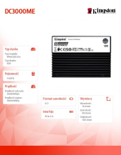 KINGSTON Dysk SSD DC3000ME 7,68TB PCIe 5.0 NVMe U.2  - SEDC3000ME/7T6 - Zdjęcie 2