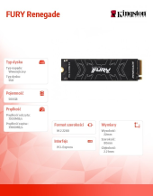 KINGSTON Dysk SSD FURY Renegade 500GB M2 2280 PCI-e 4.0 NVMe 7300/3900  - SFYRSK/500G - Zdjęcie 4