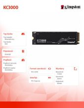 KINGSTON Dysk SSD KC3000 2048GB PCIe 4.0 NVMe M.2 - SKC3000D/2048G - Zdjęcie 3
