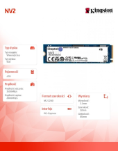 KINGSTON Dysk SSD NV2 4000GB M.2 2280 PCI-e 4.0 NVMe 3500/2800  - SNV2S/4000G - Zdjęcie 4