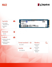 KINGSTON Dysk SSD NV2 500GB M.2 2280 PCI-e 4.0 NVMe 3500/2100 - SNV2S/500G - Zdjęcie 3