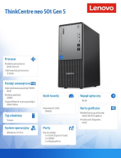 LENOVO Komputer ThinkCentre Neo 50t G5 12UD0031PB W11Pro i3-14100/8GB/256GB/INT/1YR OS  - 12UD0031PB - Zdjęcie 3