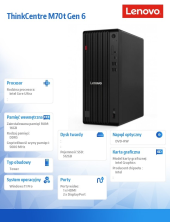 LENOVO Komputer ThinkCentre M70t G6 TOWER 12YH001WPB W11Pro Ultra 5 235/16GB/512GB/INT/DVD/vPro/3YRS OS  - 12YH001WPB - Zdjęcie 7