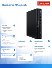 LENOVO Komputer ThinkCentre M70q Tiny G6 13A4000FPB W11Pro Ultra 5 235T/16GB/512GB/INT/Black/vPro/3YR OS + 1YR Premier TC  - 13A4000FPB - Zdjęcie 7