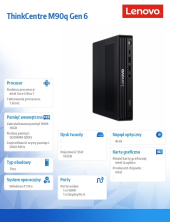 LENOVO Komputer ThinkCentre M90q Tiny G6 13A4000PPB W11Pro Ultra 7 265/16GB/512GB/INT/vPro/Black/3YRS OS  - 13A4000PPB - Zdjęcie 6