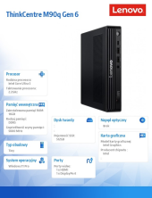 LENOVO Komputer ThinkCentre M90q Tiny G6 W11Pro Ultra 5 245T/16GB/512GB/INT/vPro/Black/3YRS OS + 1YR Premier  - 13AC0005PB - Zdjęcie 6