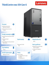 LENOVO Komputer ThinkCentre Neo 50t G6 TOWER W11Pro 13BD0047PB Ultra 5 225/16GB/1TB/INT/Black/3YRS OS + 1YR CI  - 13BD0047PB - Zdjęcie 9
