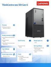 LENOVO Komputer ThinkCentre Neo 50t G6 TOWER 13BD005CPB  Ultra 3 205/16GB/512GB/INT/BLACK/3YRS OS  - 13BD005CPB - Zdjęcie 8