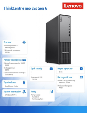 LENOVO Komputer ThinkCentre Neo 55s G6 SFF 13G0001VPB W11Pro 5 220/16GB/512GB/AMD/3YRS OS  - 13G0001VPB - Zdjęcie 5