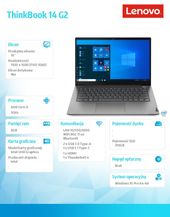 LENOVO Laptop ThinkBook 14 G2 20VD0009PB W10Pro i3-1115G4/8GB/256GB/INT/14.0 FHD/1YR CI  - 20VD0009PB - Zdjęcie 5