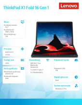 LENOVO Laptop ThinkPad X1 Fold 16 G1 21ES0013PB W11Pro i7-1260U/32GB/1TB/INT/LTE/16.3/Touch/vPro/3YRS Premier Support + CO2 Offset  - 21ES0013PB - Zdjęcie 12