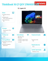 LENOVO Laptop ThinkBook 16 G7 21NH001VPB W11Pro X1P-42-100/32GB/1TB/INT/16.0 WQXGA/Luna Grey/3YRS OS + CO2 Offset  - 21NH001VPB - Zdjęcie 2
