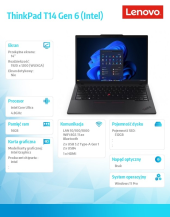LENOVO Ultrabook ThinkPad T14 G6 21QC002YPB W11Pro Ultra 5 225U/16GB/512GB/INT/14.0 WUXGA/Black/3YRS Premier Support + CO2 Offset  - 21QC002YPB - Zdjęcie 9